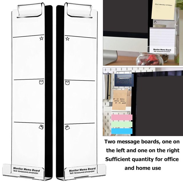 Suministros de almacenamiento de notas de tarjetas,2 uds., Tableros de notas de monitor, almohadilla de mensaje de pantalla de Monitor acrílico para oficina, soporte para teléfono con pantalla de orde Muyoka Hogar