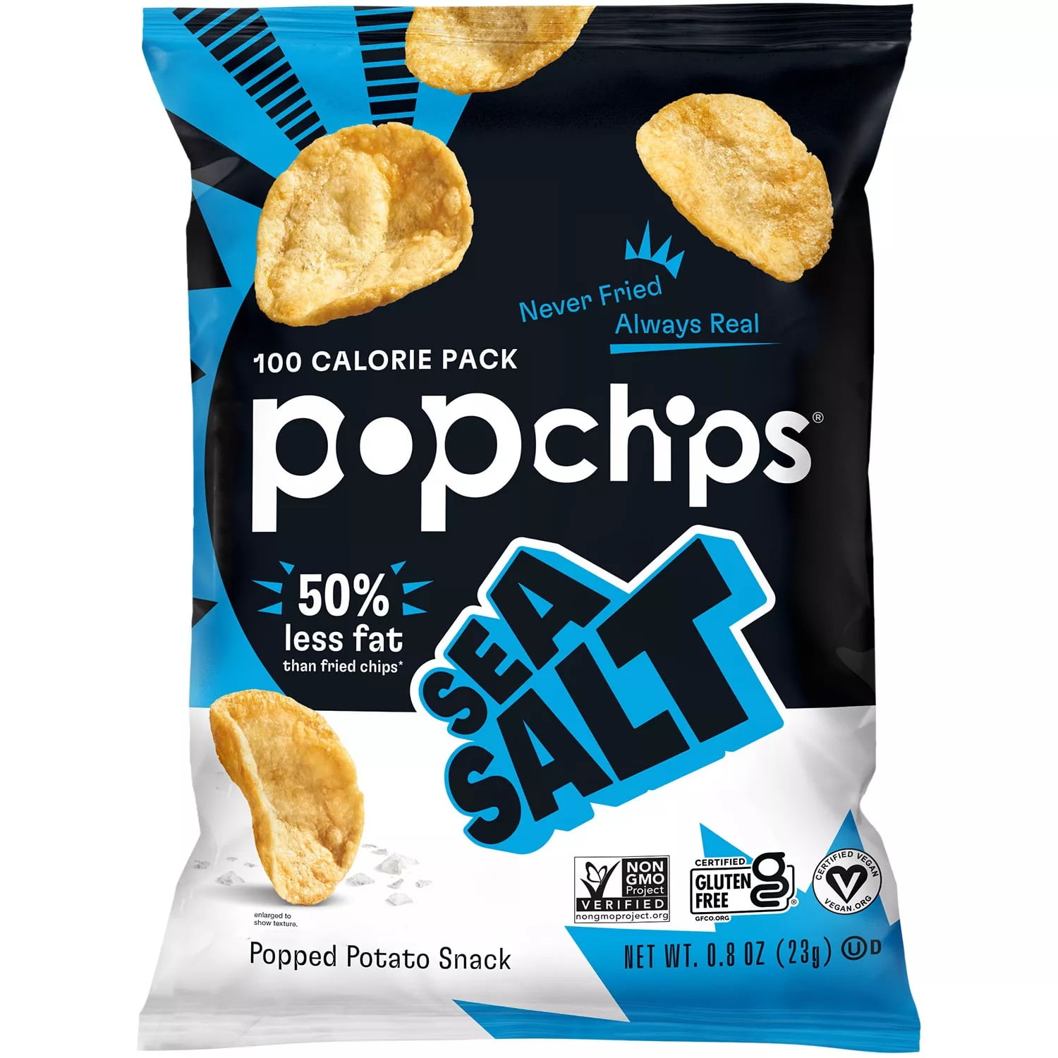 Popchips 30 Count 0.8 oz Pack – Healthy Potato Chips in Assorted Flavors