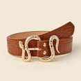 thumbnail image 2 of Tiqkatyck Belt Buckle Sales Today Clearance Women Fashion Waist Belt Snake Design Belt Thin Buckle Leather Waistband Belts for Women Brown, 2 of 2