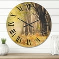 thumbnail image 2 of Designart 'Bright Sunshine Through The Yellow Forest Trees II' Traditional Wood Wall Clock, 2 of 5