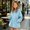 Light Blue 1, variant on LOINRODI Girls Zip Up Cinched Waist Hooded Jacket Loose Long Sleeve Solid Color Pocket Casual Kids Outerwear Light Blue 7-8 Years