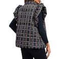 thumbnail image 3 of Women Plaid Sleeveless Vest Lightweight Cotton Padded Vest Autumn Winter Jacket, 3 of 4