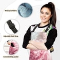 thumbnail image 2 of Pink Blue Peony Flowers Elegant Apron Set with Oven Mitts Pot Holders Set of 5 Kitchen Stuff Accessories, 2 of 6