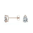 thumbnail image 3 of Pendientes Minimalistas de Solitario JeenMata Moissanita de Corte Pera de 2 Quilates con Baño de Oro Rosa de 18 K sobre Plata, 3 of 4
