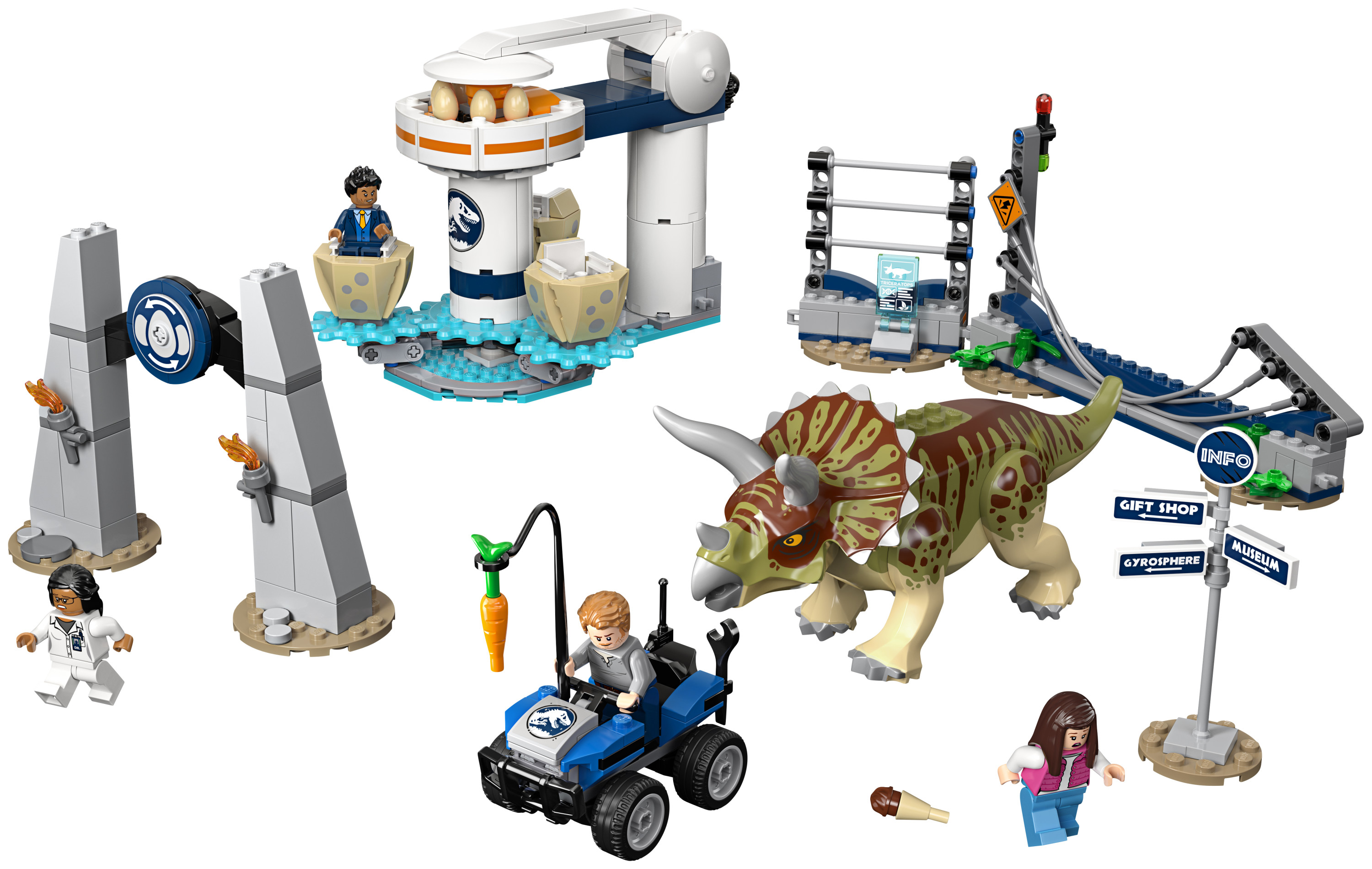 LEGO Jurassic World Triceratops Rampage 75937 ATV Motorcycle Model Dinosaur Figure Building Toy (447 Pieces) - image 3 of 6