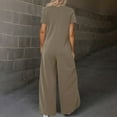 thumbnail image 6 of Feancey Casual Jumpsuits for Women Summer Short Sleeve Button Rompers 2025 Dressy Trendy Wide Leg Playsuits Solid Color Beach Jumpsuit with Pockets Brown M, 6 of 9