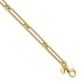 thumbnail image 2 of Auriga 14k Yellow Gold Polished Hollow Paperclip Link Bracelet 7.5inch for Women, 2 of 6