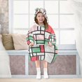 thumbnail image 7 of FORMRS Wearable Blanket Hoodie with Sleeves for Kids Cozy Flannel Sweatshirt, Red Abstract Geometric, 7 of 7