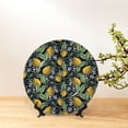 thumbnail image 6 of Picia Hand Drawn Citrus Fruits Elegant Lemons Pattern Bone China Decorative Plate – Wall Decor with Stand and Adhesive, Elegant Ornament for Living Room, Office, or Entryway-7in, 6 of 6