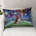 thumbnail image 2 of Happy New Year Basset Hound Family Cheer Winter Midnight Firework Quilt Pillowcase Bassets Dog Breed Lovers Gifts Idea Throw Pillow Cover Bed Home Decor - 02025, 2 of 5