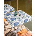 thumbnail image 2 of Fsddascl Blue Spring Floral Outdoor Tablecloth - 54x54 Inch Square Dining Table Cover, Watercolor Botanical Elegant Waterproof Outdoor Table Cloth with Umbrella Hole & Zipper for Picnic/Patio/Party, 2 of 7