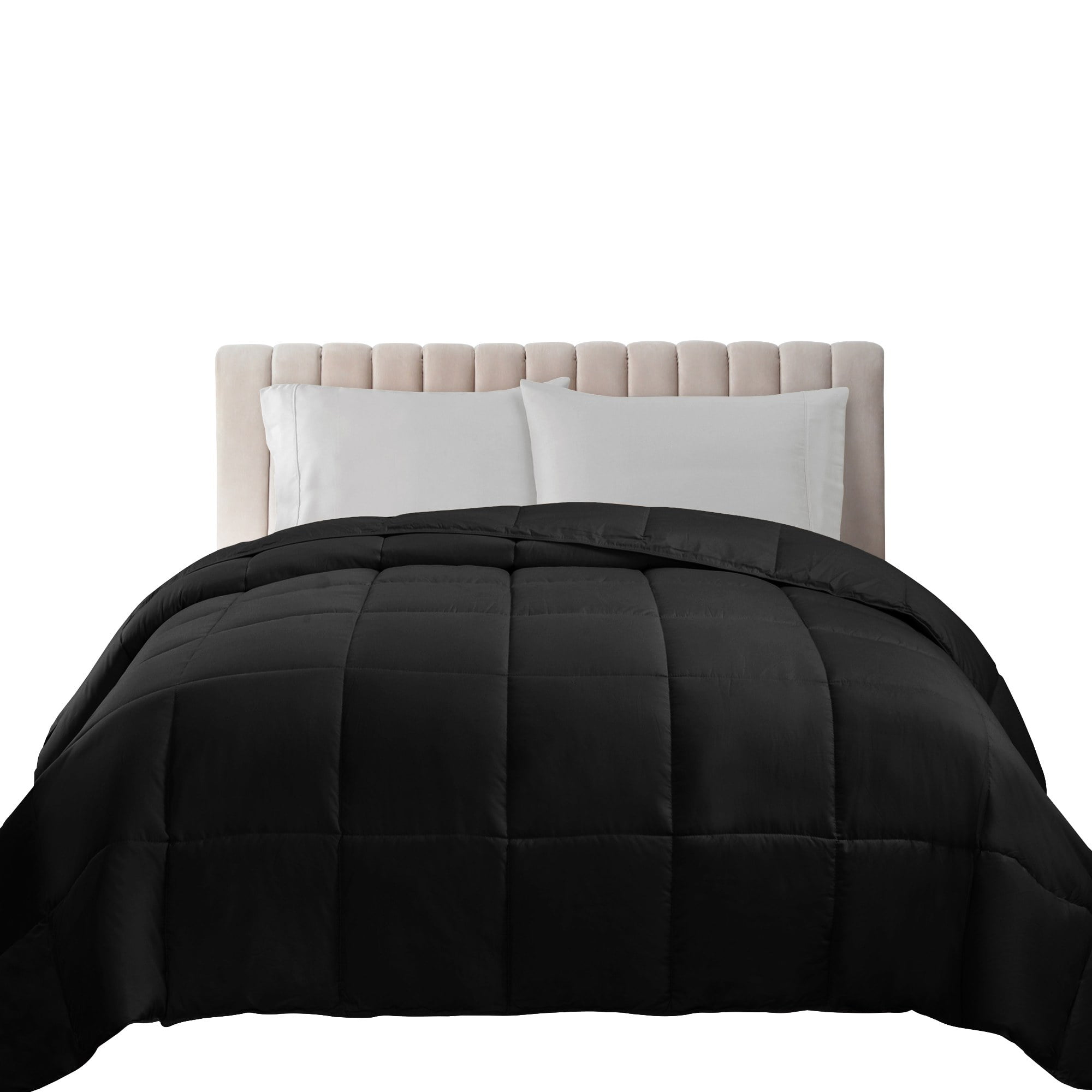 Superior Classic Reversible Comforter, Twin, Black