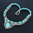 thumbnail image 3 of Turquoise Handmade 925 Sterling Silver Bohemian Tibetan Nepali Necklace 18" VJ30, 3 of 5