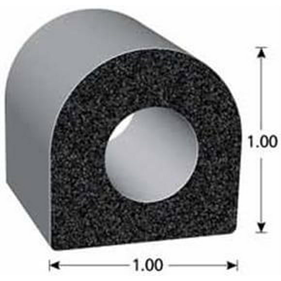 Trim-Lok 1678 Series Weather Stripping | 25-Foot Roll | EPDM Rubber | Black | Temperature Resistant | D-Shaped | Adhesive Back