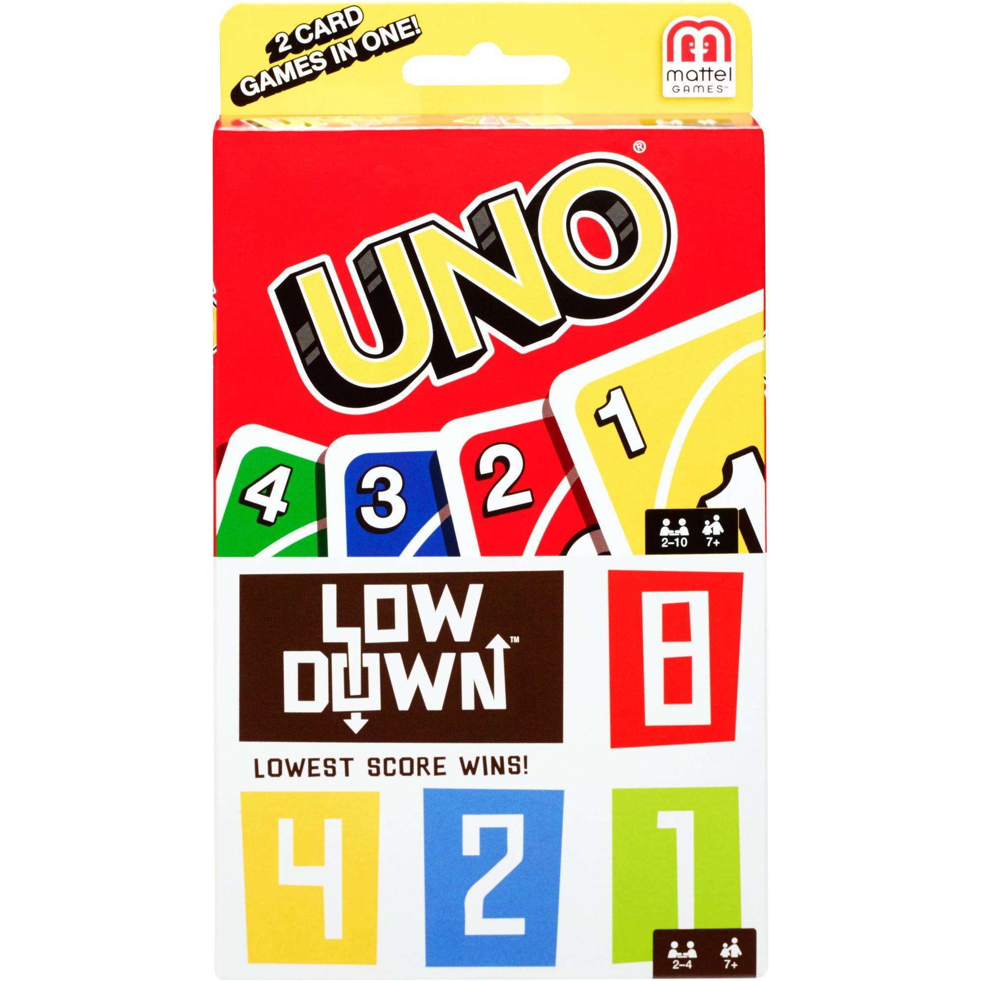 Uno Lowdown Lowest Score Wins Card Game For 2-4 Players