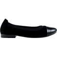 thumbnail image 2 of Women's David Tate Nicole Cap Toe Flat Black Suede/Patent/Synthetic 7 WW, 2 of 6