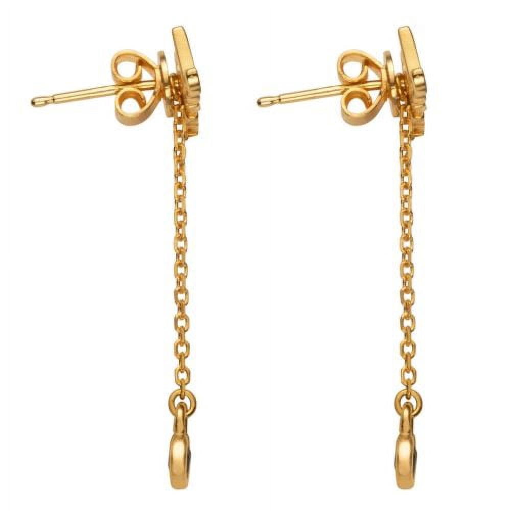 Personalized Planet Women's Gold over Sterling Name with Birthstone Dangle Crawler Earrings