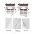 thumbnail image 6 of Pink Grey Striped Swag Valance and Tier Curtains 36'' Length Set, Farmhouse Modern Light Filtering Kitchen Curtains, Tier Curtain Valances for Bathroom/Living Room/Bedroom/Café, 6 of 6