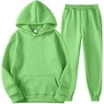 thumbnail image 5 of XADYUY Girls 2 Piece Outfits Size 7/8 Oversized Long Sleeve Girls Hoodie and Baggy Sweatpants Winter Boys Two Piece Outfit,8-9Years,Fluorescent Green, 5 of 6