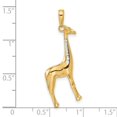 thumbnail image 2 of 13.6mm 14k and White Rhodium Sparkle-Cut 3d Giraffe Pendant Necklace Pendant for Women - 4.9 Grams, 2 of 2