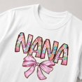 thumbnail image 4 of NANA Floral Bow T-Shirt for Women, Crew Neck Cotton Grandma Graphic Tee, Unisex Classic Fit, 4 of 9
