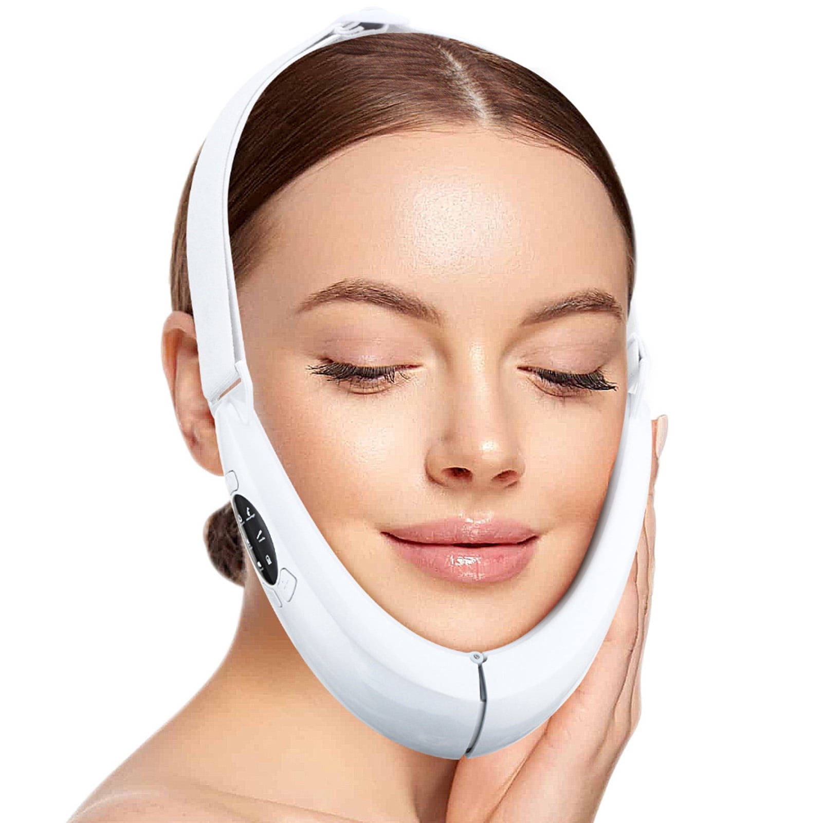 Happydeer 1 Set Face Slimming Device Skin Firming Reduce Double Chin Micro Current Red Blue Light Face-lifting V Face Massager Female Supply
