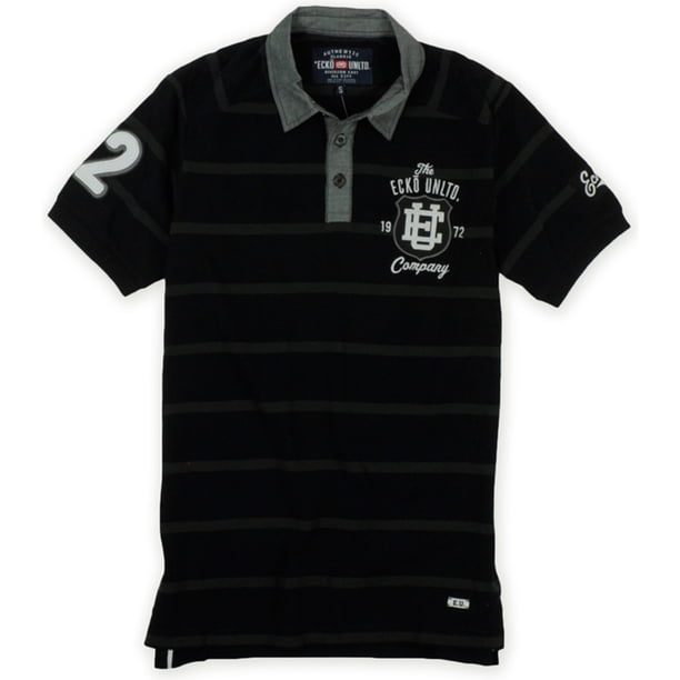 Ecko Unltd. Polo de rugby para hombre de Stalkers Of Italy, negro, pequeño Ecko Unltd. polo, rugbi