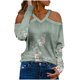 thumbnail image 2 of ICHUANYI Liquidación Top suelto de manga larga con cuello en V y hombros descubiertos para mujer ICHUANYI WER202308173359, 2 of 5
