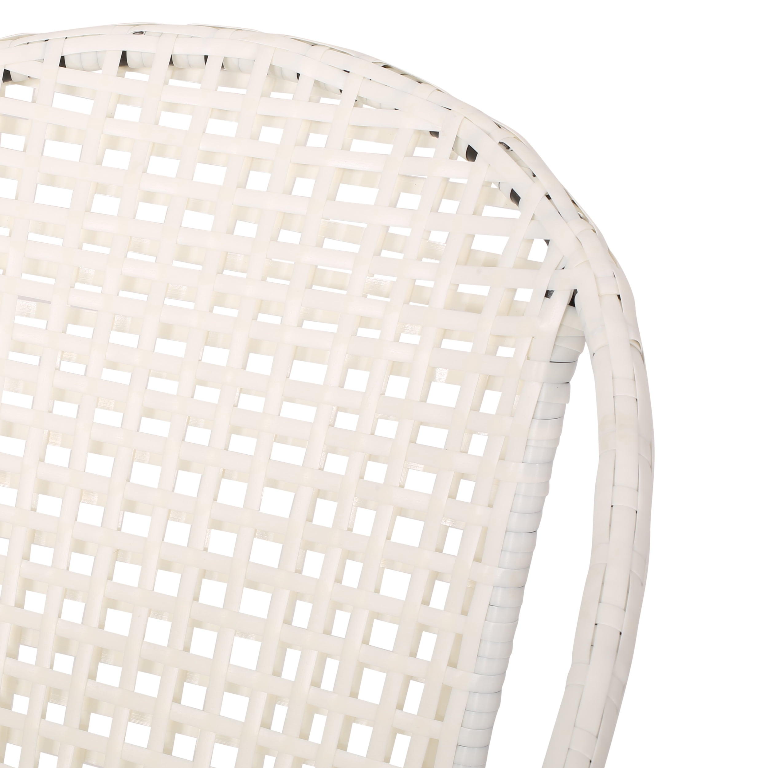 Noble House Edmundo Outdoor Modern Faux Rattan Club Chair, Set of 2, White and Black