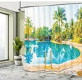 thumbnail image 5 of Ambesonne Landscape Shower Curtain, Pool Resort Travel, 69"Wx84"L, Green Blue Cream, 5 of 5