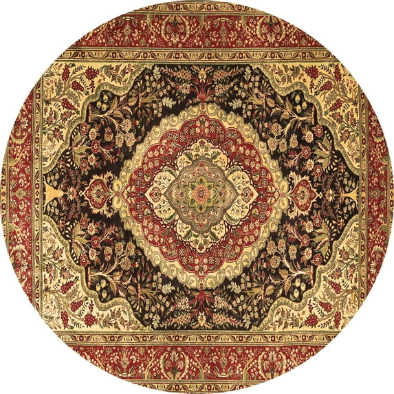 Ahgly Company Indoor Round Persian Brown Traditional Area Rugs, 6' Round