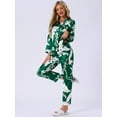 thumbnail image 2 of DARING DIVA Women's Satin Floral Button Down Pajama Sets XL Green Floral, 2 of 6