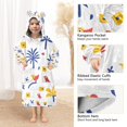 thumbnail image 3 of FORMRS Wearable Blanket Hoodie with Sleeves for Kids Cozy Flannel Sweatshirt, Tropical Rhythm, 3 of 7