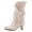 Beige, variant on Women's Ankle Boots Bow Tie Lace up Block Heel Short Booties Retro Victorian Sweet Lolita Cosplay Party Dress Shoes Beige 6.5