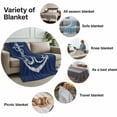 thumbnail image 6 of Throw Blanket for Couch Anchor Nautical Soft Fleece Flannel Blankets Cozy Lightweight Blanket for Home Sofa Living Room Navy Blue Bed Throws 40" x 50", 6 of 9