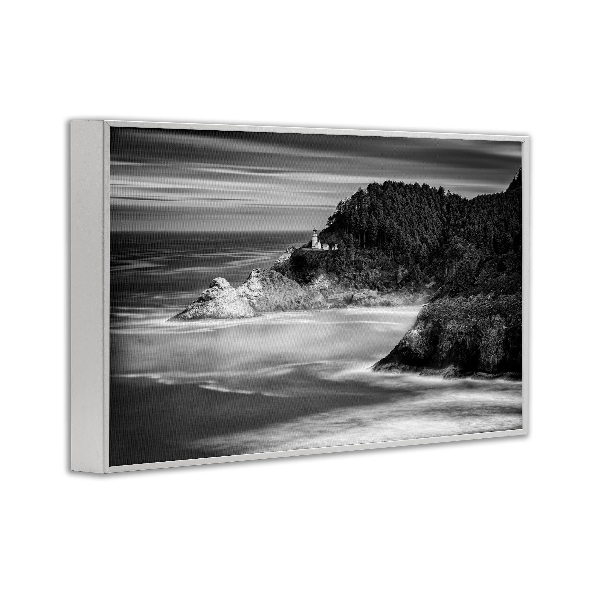 Stupell Industries Perched Above The Pacific White Framed Giclee Art, design by Rick Berk