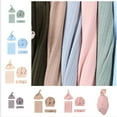 thumbnail image 1 of Xihbxyly Conjunto de Manta Envolvente de Algodón Suave, Gorro Turbante y Diadema con Lazo para Bebé, Transpirable y Agradable para La Piel, Ideal Como Regalo de Baby Shower o Accesorio Fotográfico, d, 1 of 7