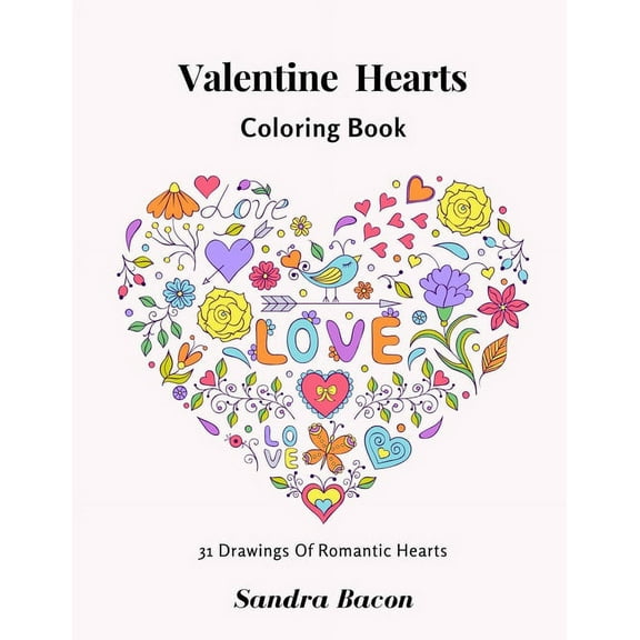 Valentine Hearts Coloring Book (Paperback)