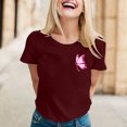 thumbnail image 2 of Razzly Women's T Shirts For Awareness International Cancer Month Printed Top For Women Stylish And Supportive Graphic Tee Tops for Women Casual Summer T Shirts Women Large Dry Tech Shirts(Wine,XL), 2 of 5