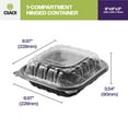 thumbnail image 2 of CIAO! 9"x9"x3" Polypropylene Black bottom with Clear Lid Hinged Container 1 Compartment Take Out Container, Microwavable, Recyclable and Reusable, (Case of 150), 2 of 9
