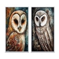 thumbnail image 2 of Designart "Portrait of a Magical Tribal White Owl II" Animals Owl Framed Wall Art Set Of 2 - Children's Art White Framed Wall Art Set Of 2, 2 of 6