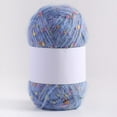 thumbnail image 1 of Zhuge Rollo de 50 g de hilos de mohair con puntos de colores, hilo suave para tejer a mano, crochet, para bufandas, chales y manualidades, gris y azul, 1 of 4
