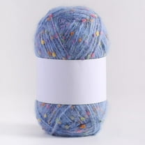 XmhyTop 50g/roll Colorful Dots Mohair Yarns Soft Thread DIY Hand Knitted Crochet Woven for Scarf Shawl Crafts，Grey Blue