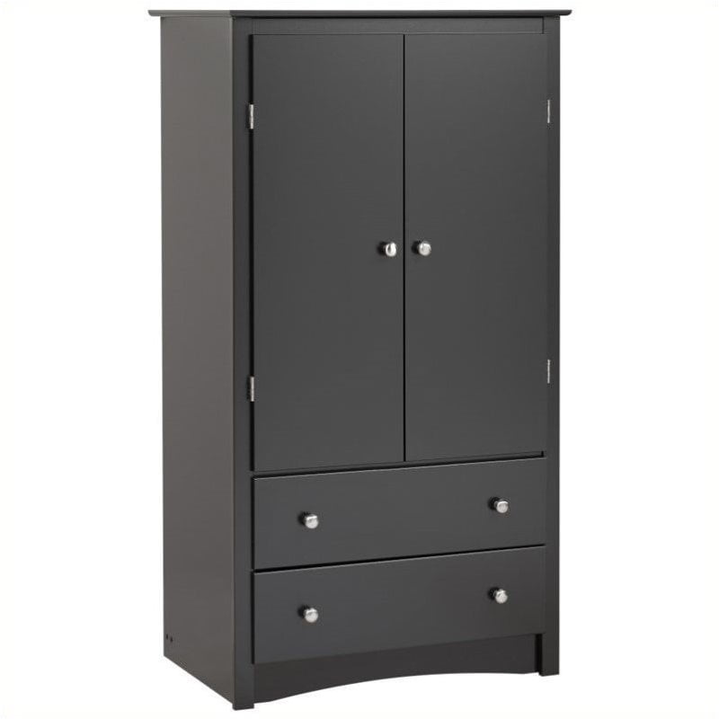 Bowery Hill Tv Wardrobe Armoire In, Black Tv Armoire