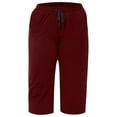 Wide Leg Cropped Pants for Women Baggy with Drawstring Knee Length