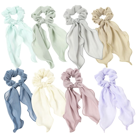 SOPOTUTU 8Pcs Elastic Hair Scrunchies Assorted Color Ponytail Holders