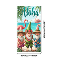thumbnail image 3 of Cartoon Flamingo Banner Hawaiian Gnome Decor Palm Tree Background for Beach Party Summer Vacation Holiday, 3 of 8