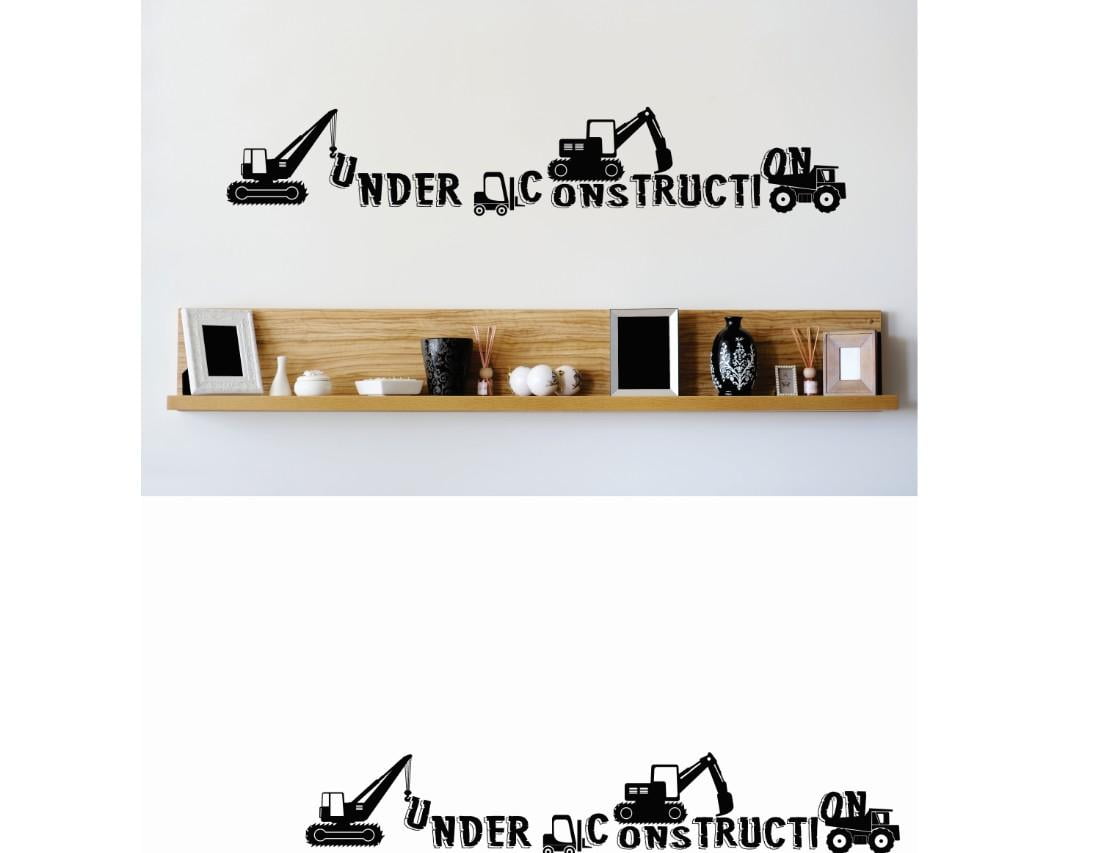 Do It Yourself Wall Decal Sticker Under Construction Equipment Trucks