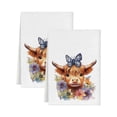 thumbnail image 2 of Gumesh Highland Cow Kitchen Towels 2-Pack – 25.9x17.7 Inch Super Absorbent Dish Cloths, Farmhouse Tea Towels for Drying Dishes, Hand Towels for Bathroom, 2 of 6