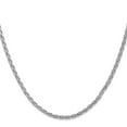 thumbnail image 2 of 14k White Gold Solid Polished 3mm Round Wheat Chain Necklace 24 Inch Lobster Claw Chain Necklace for Women and Men, 2 of 4